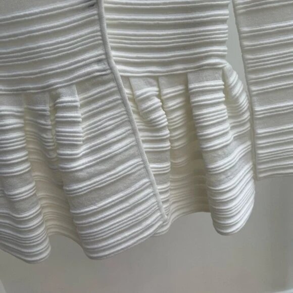 White Ribbed Poplin Top - Picture 3 of 4